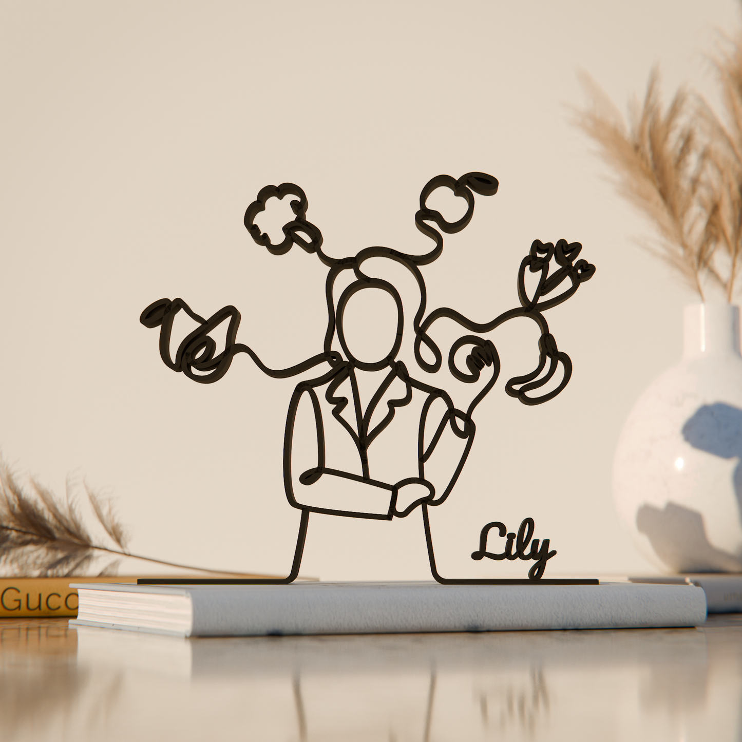 Female Dietitian - Customized Line Art Figure
