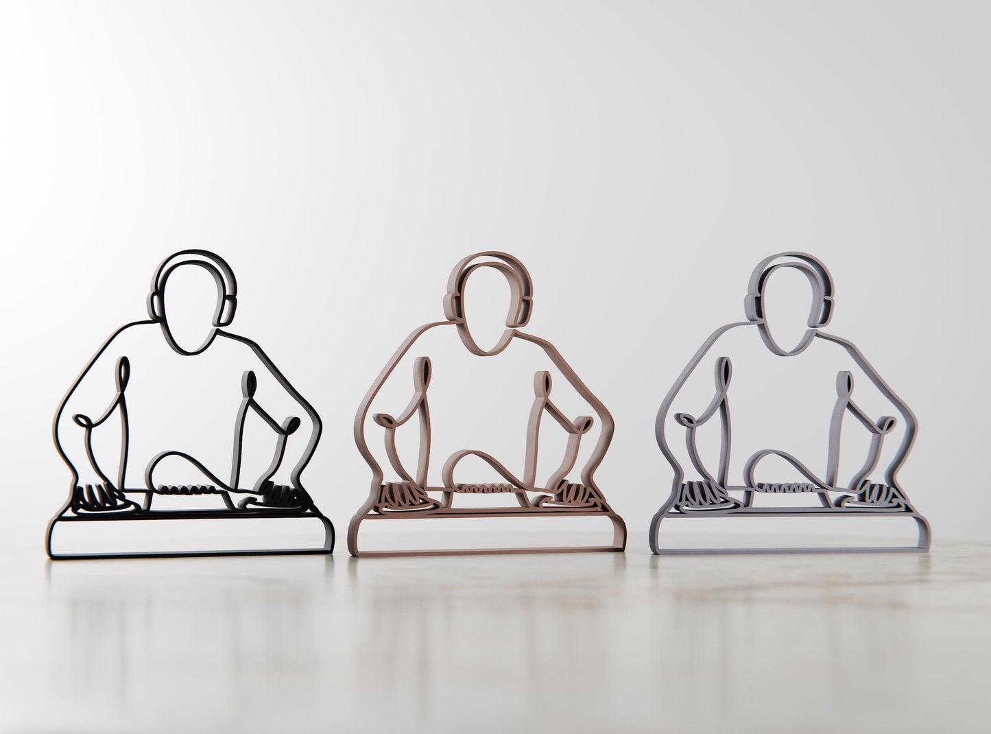 DJ - Customized Line Art Figure