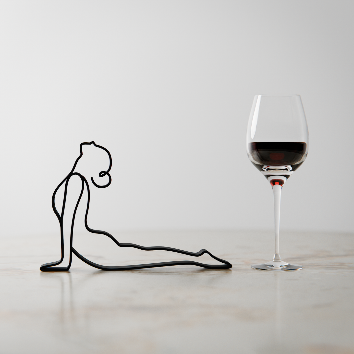 Yoga Upward Facing Dog Pose - Customized Line Art Figure