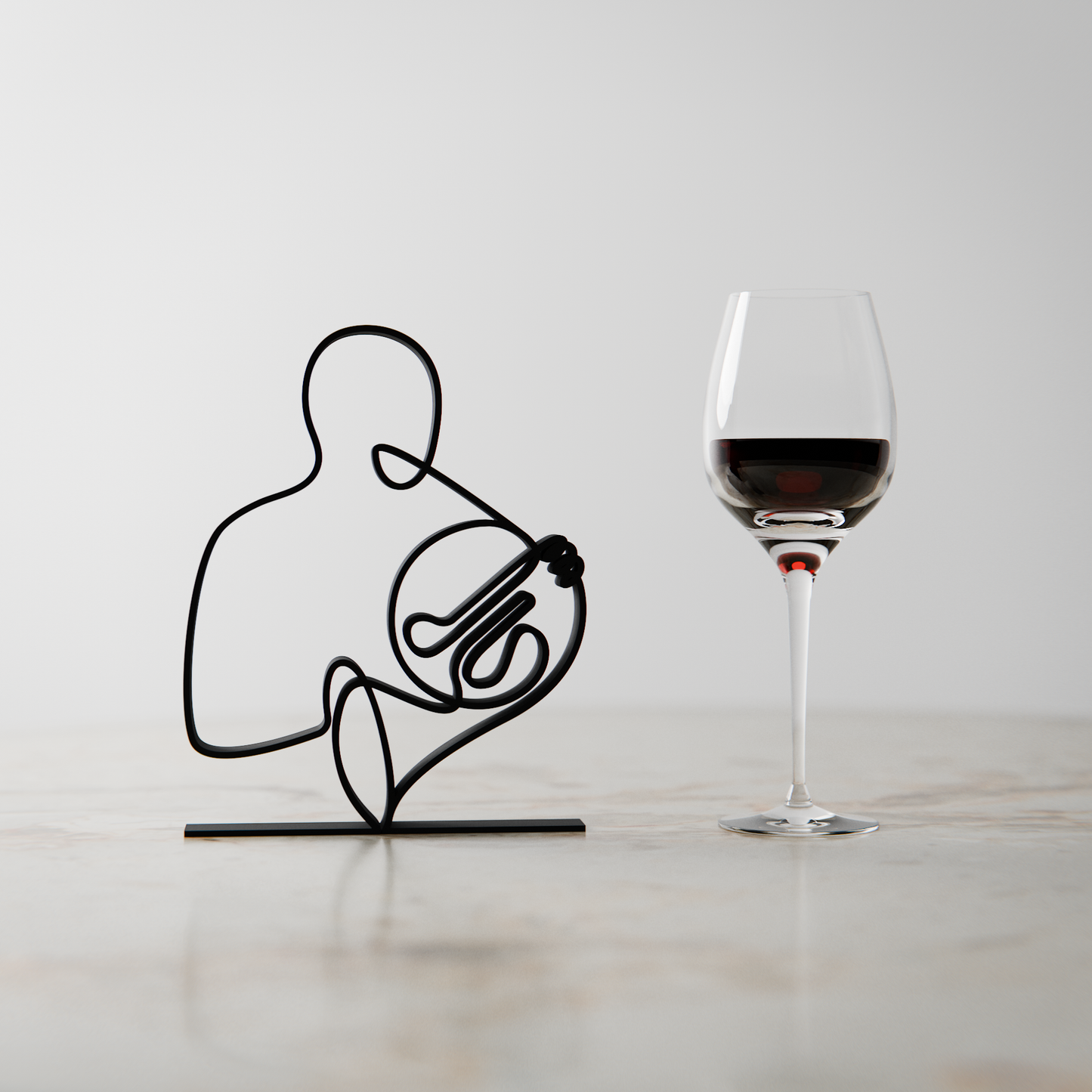 French Horn Player - Customized Line Art Figure