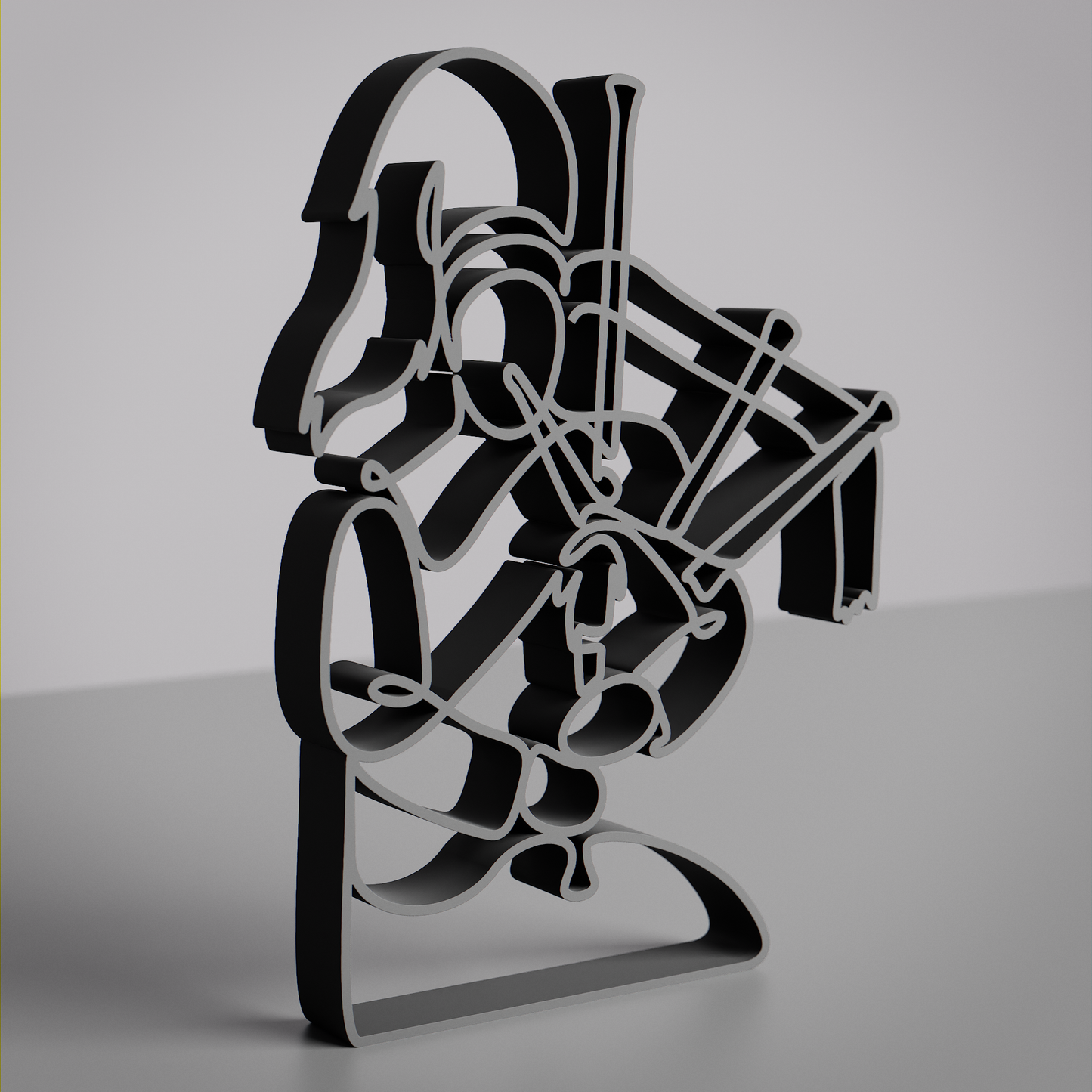 Bagpipe Player - Customized Line Art Figure