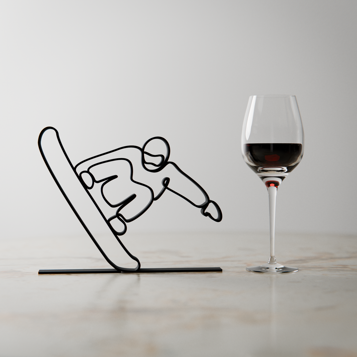 Snowboarder - Customized Line Art Figure