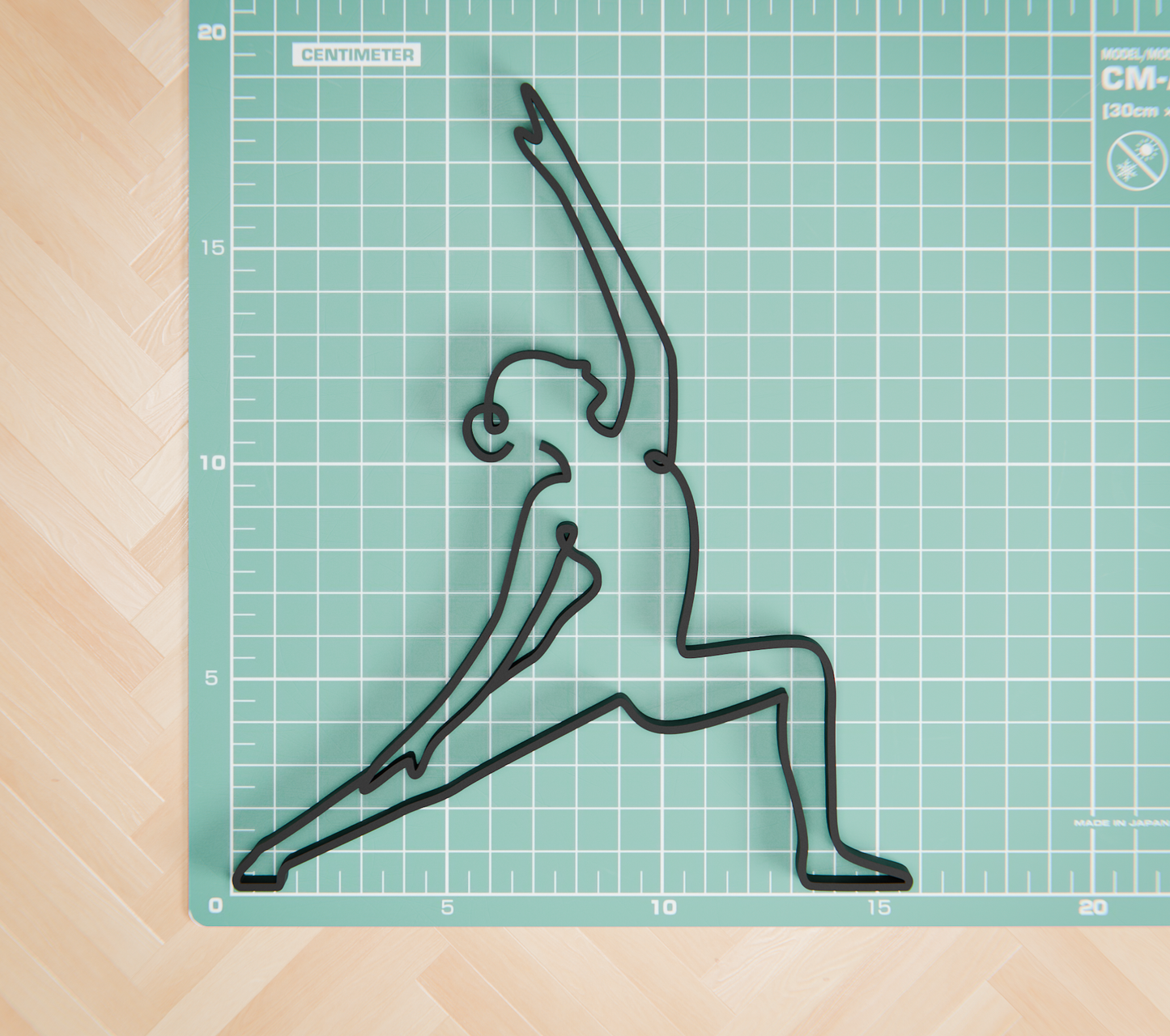 Yoga Reverse Warrior Pose - Customized Line Art Figure