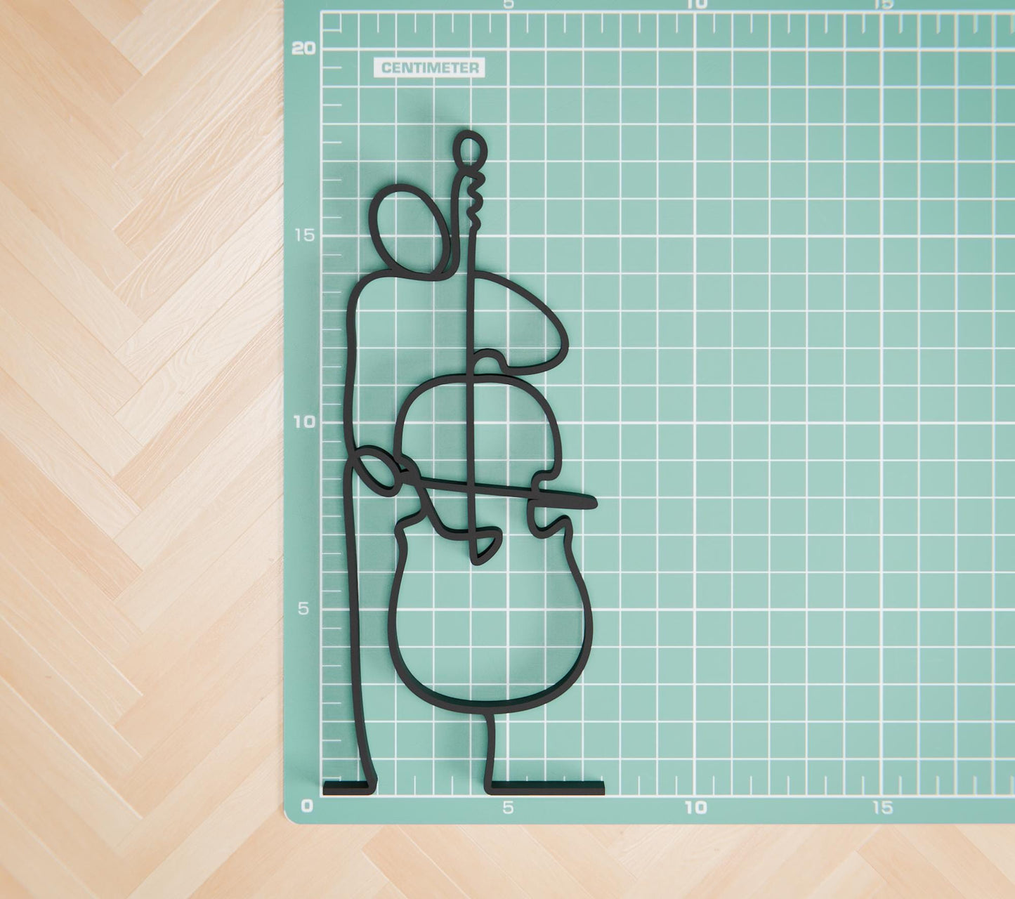 Contrabass Player - Customized Line Art Figure