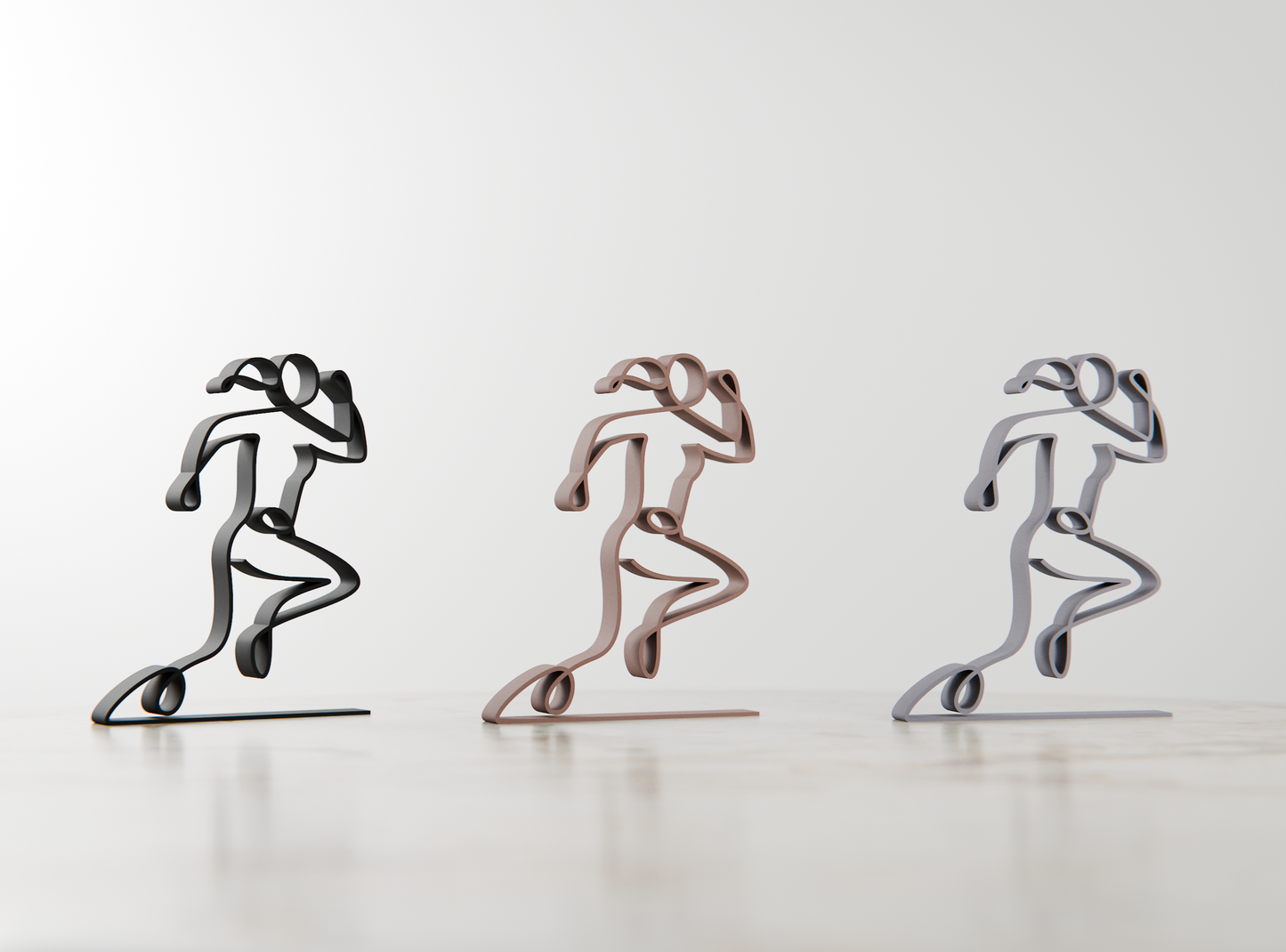 Female Runner - Customized Line Art Figure