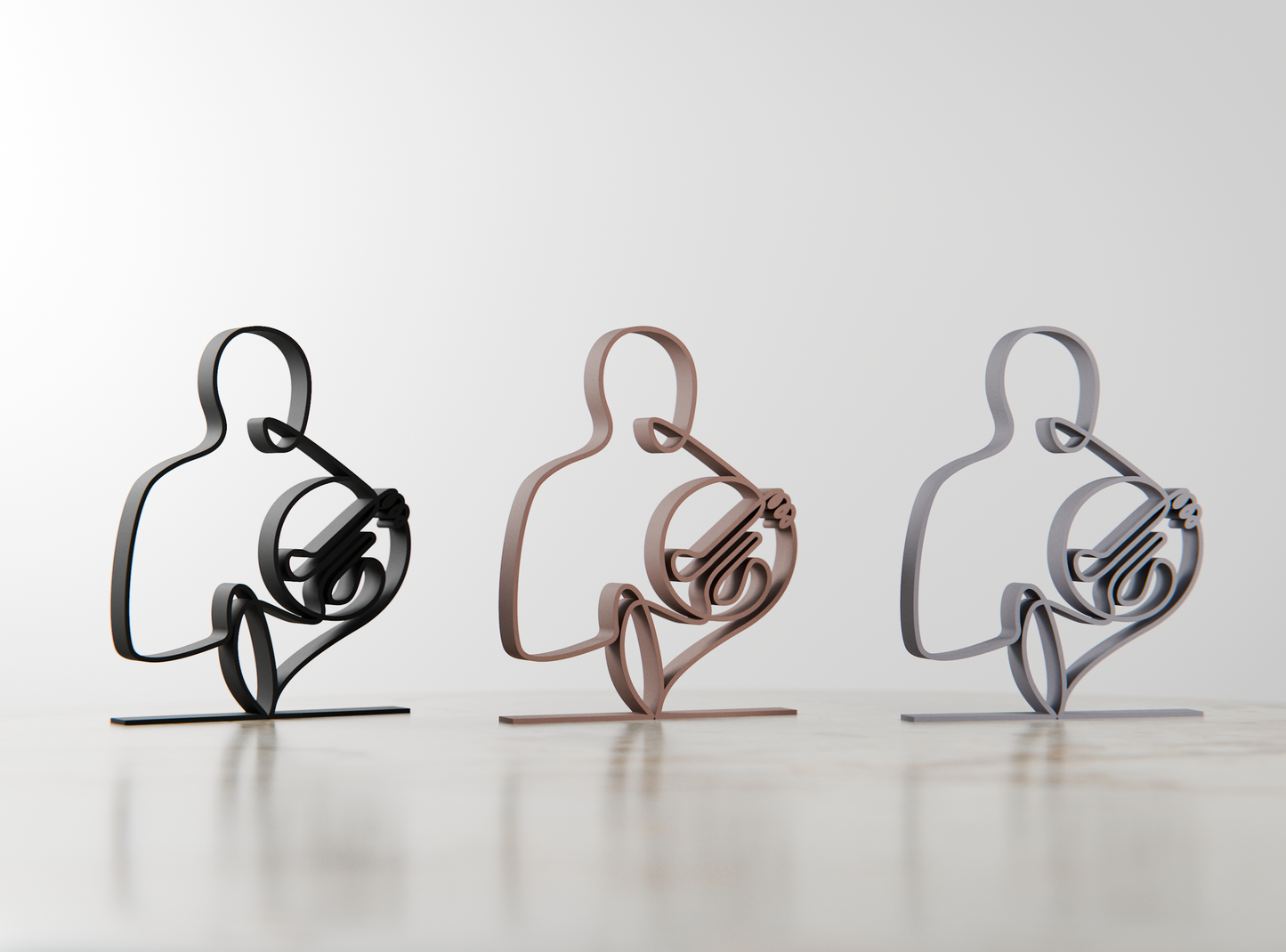 French Horn Player - Customized Line Art Figure