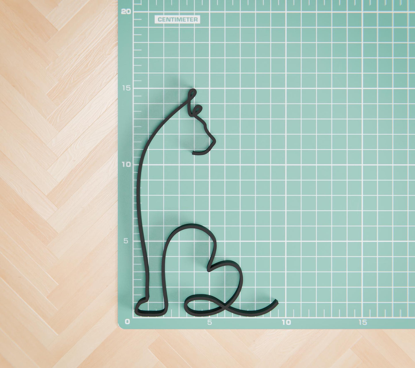 Maine Coon Cat 03 - Line Art Figure