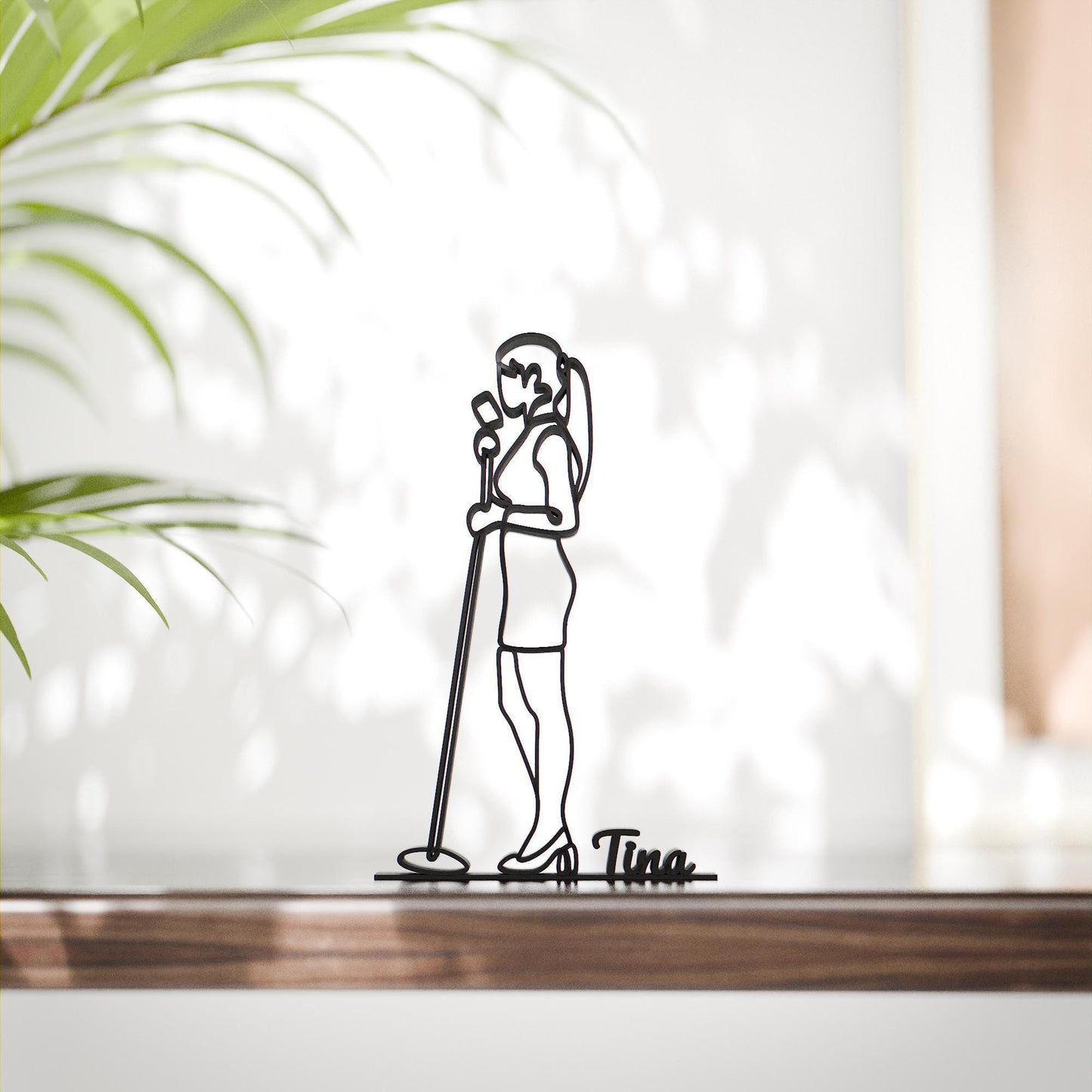 Woman Vocalist - Customized Line Art Figure
