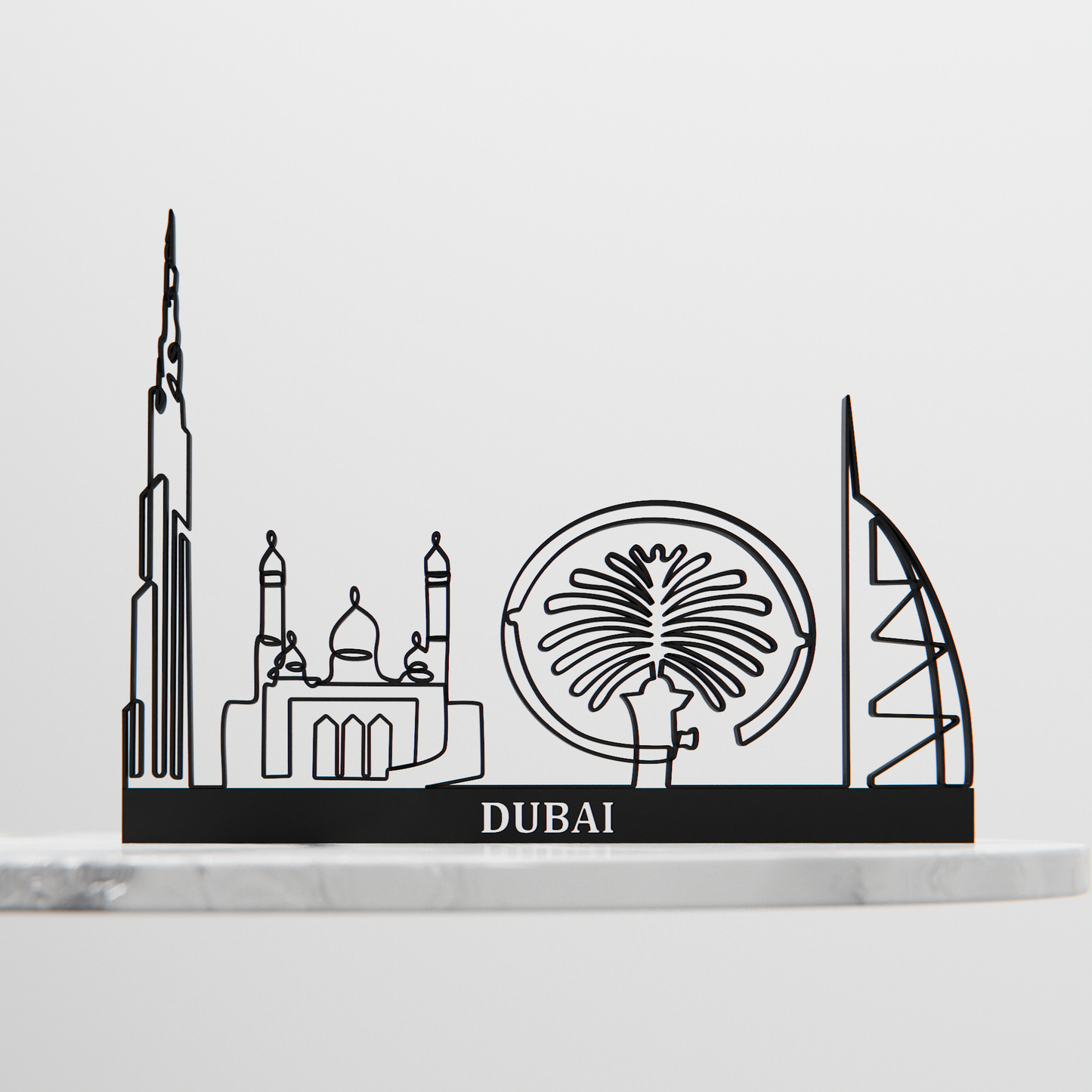 Dubai Cityscape - Line Art Figure