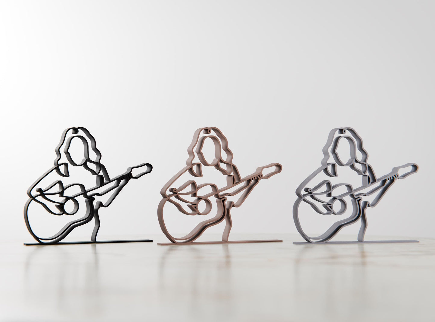 Anatolian Gift BoxFemale Acoustic Guitarist - Customized Line Art Figure