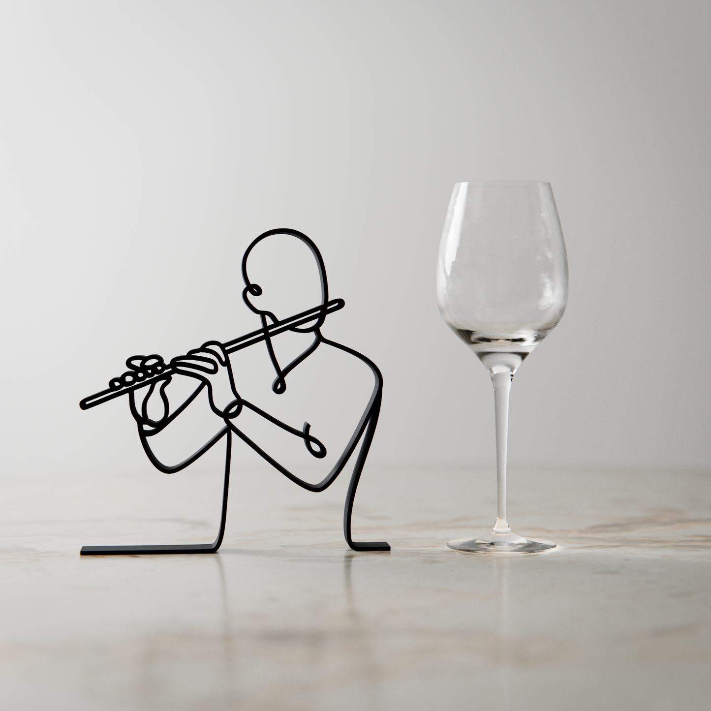 Flute Player - Customized Line Art Figure