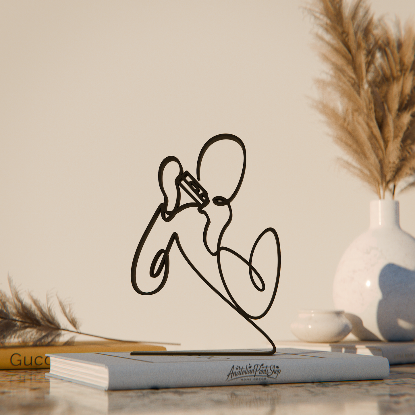 Harmonica Player - Customized Line Art Figure