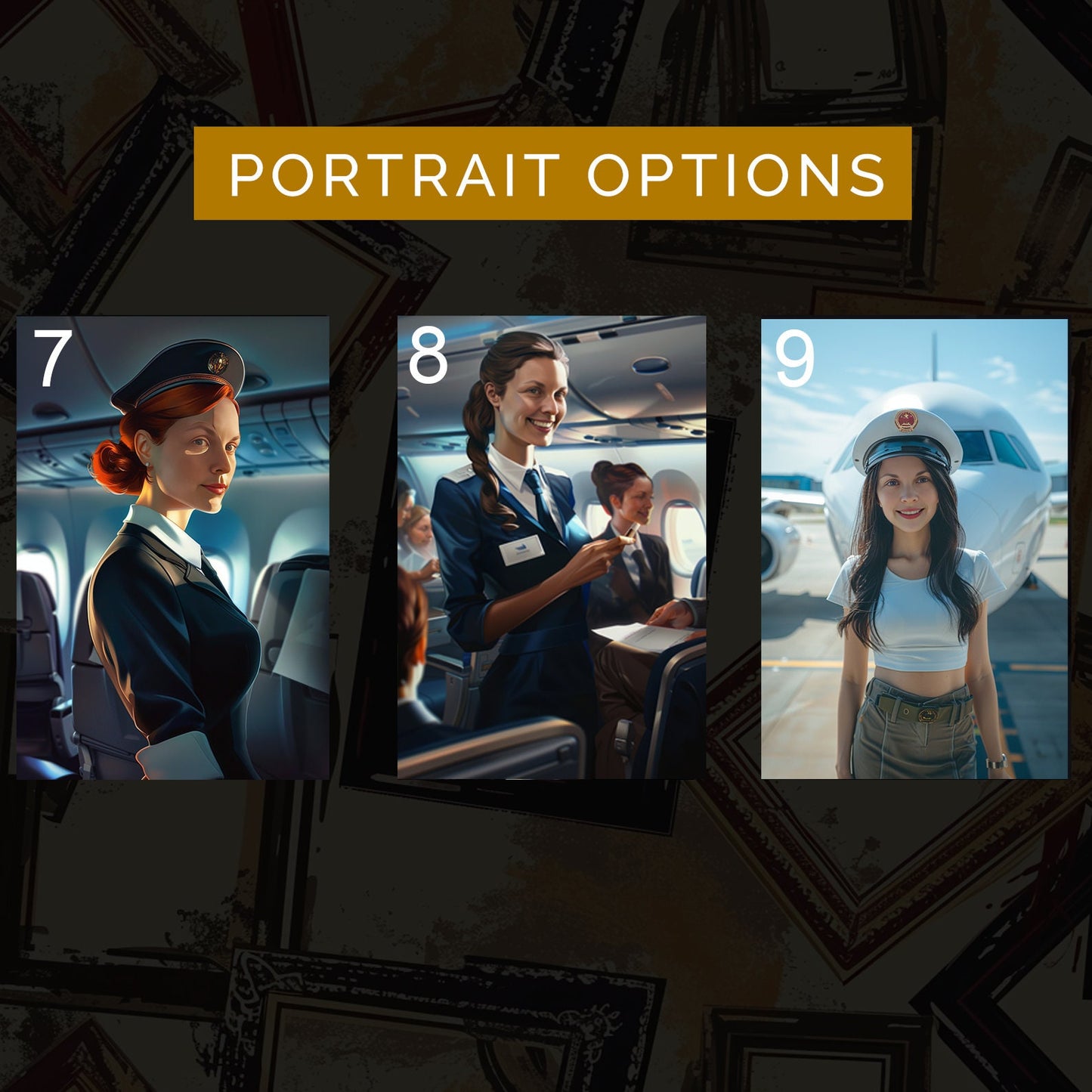 Customized Flight Attendant Portrait from Photo, Turn Me Into an Air Host | Custom Portrait Gift | Valentines Day Gift | Digital Download
