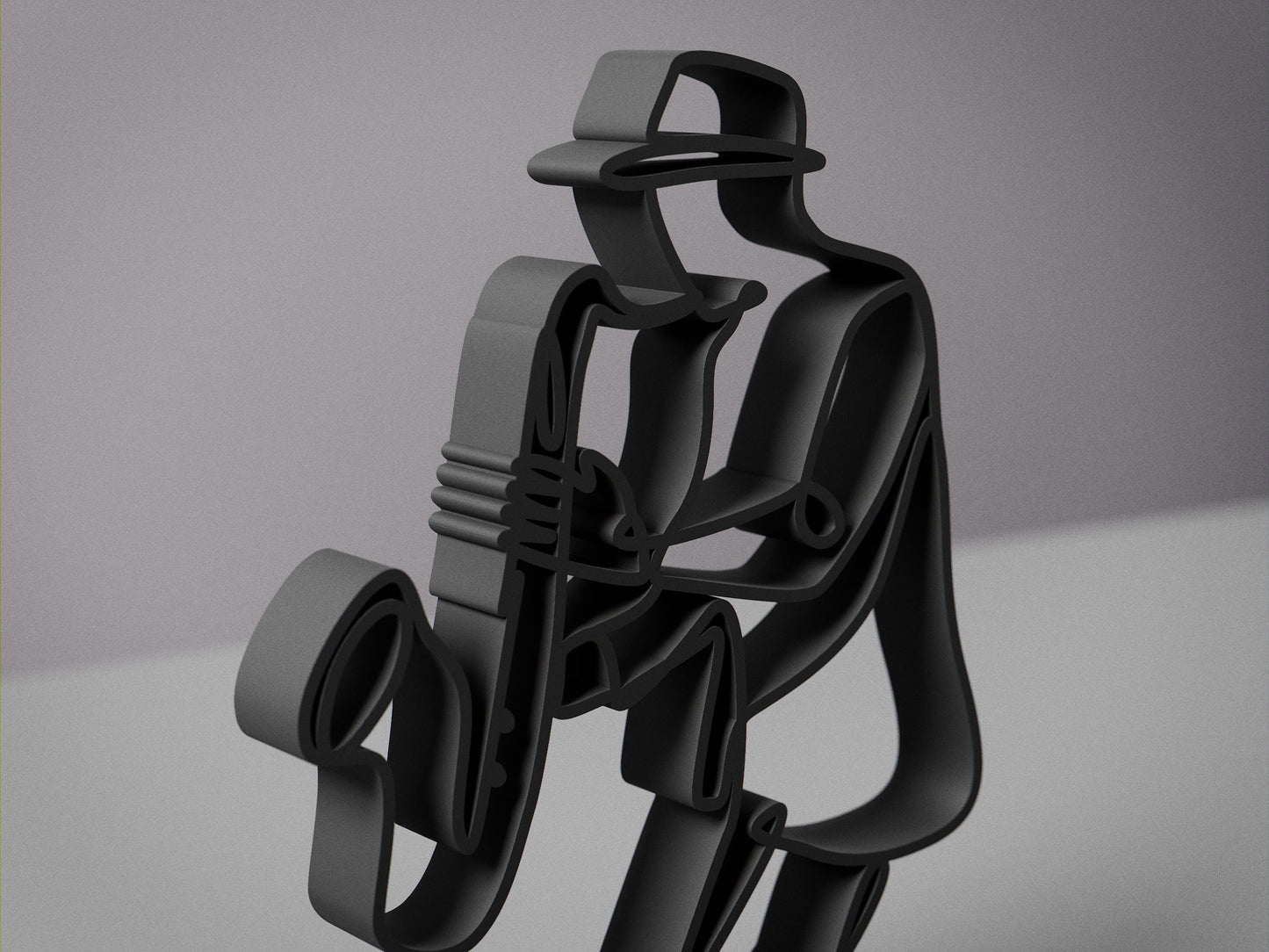 Saxophonist - Customized Line Art Figure
