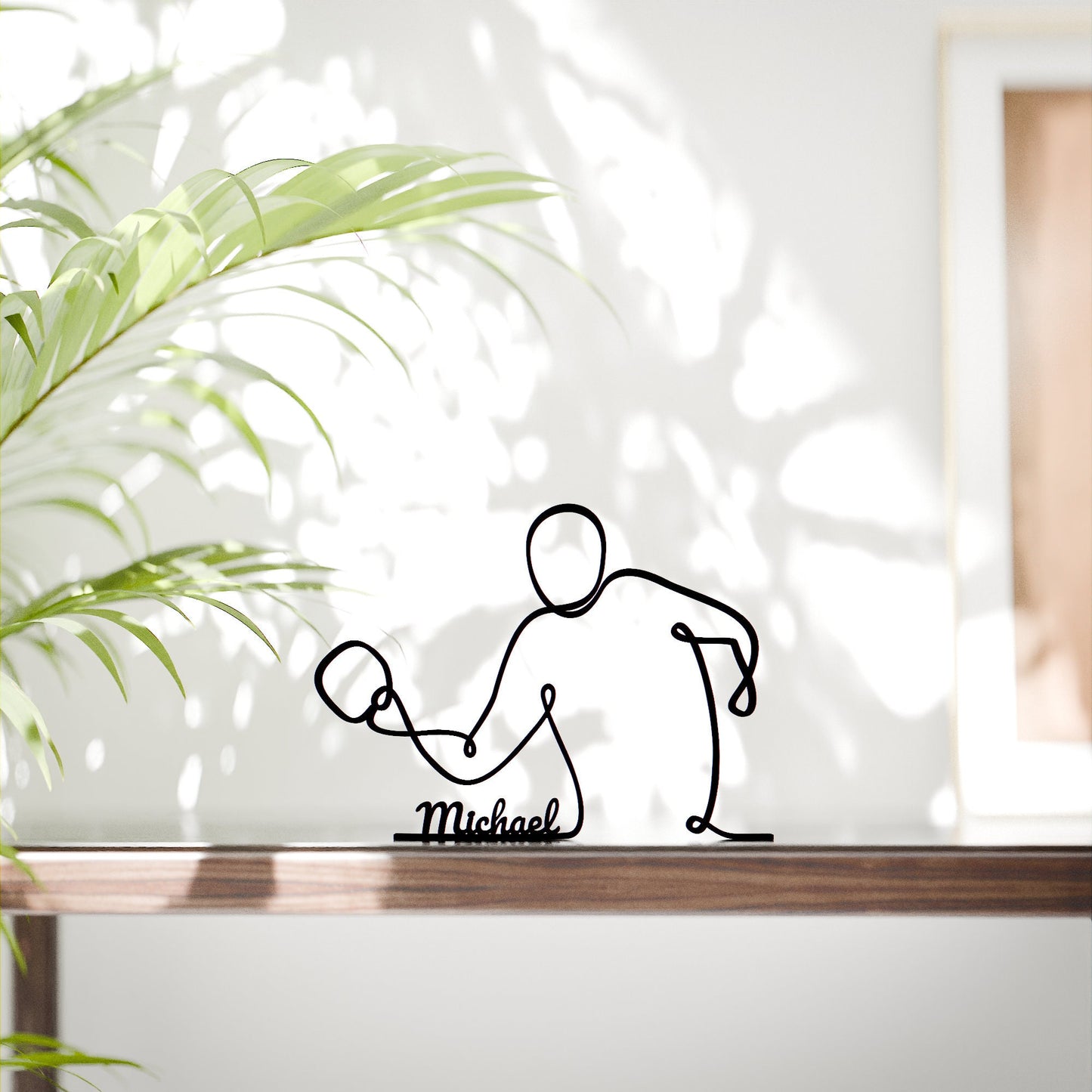 Table Tennis Player - Customized Line Art Figure