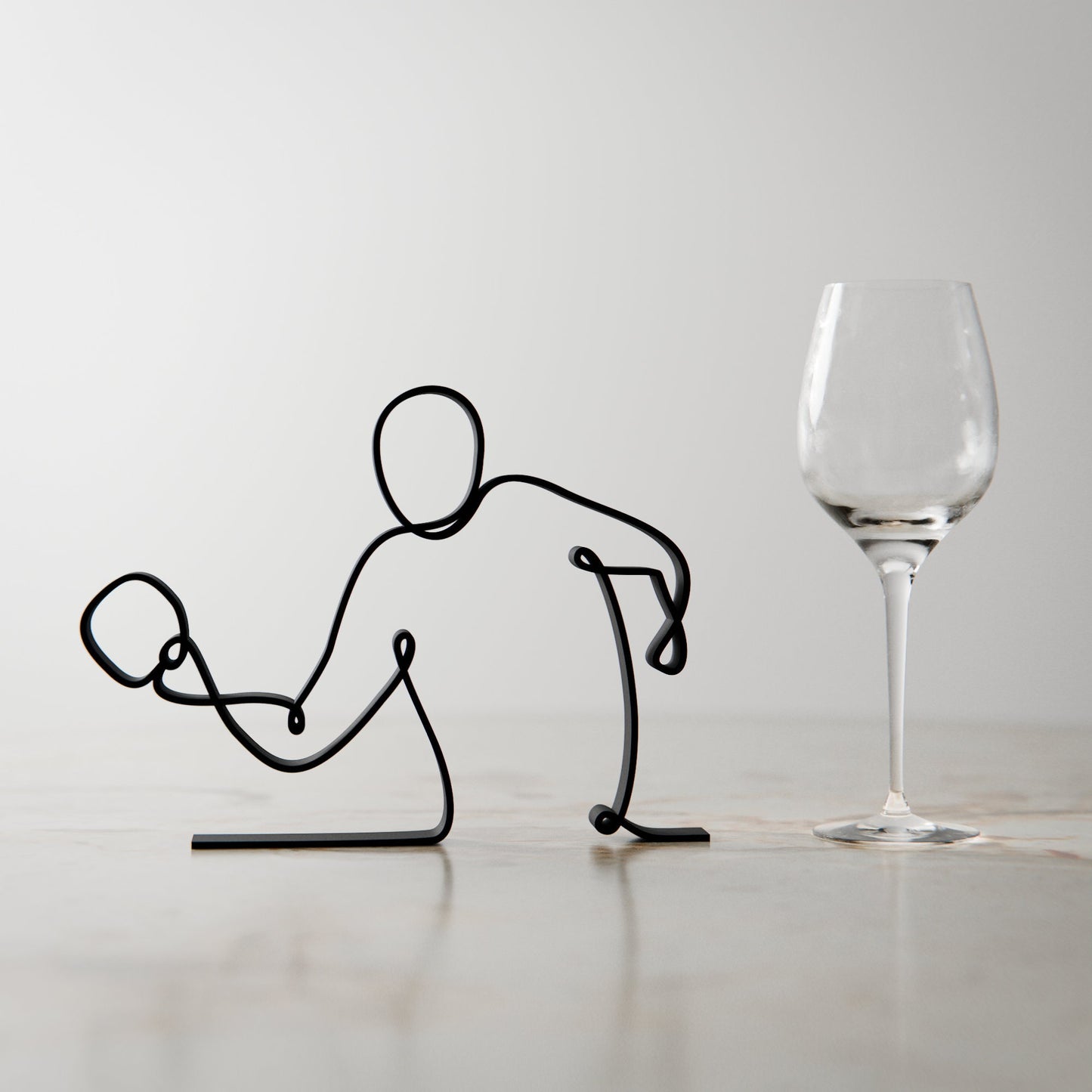 Table Tennis Player - Customized Line Art Figure
