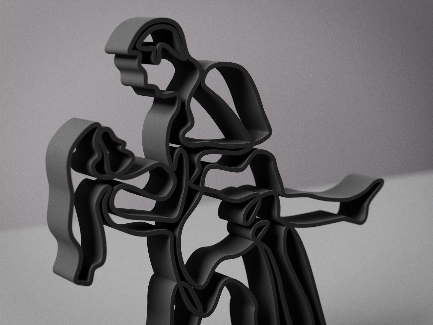 Dancing Couple - Customized Line Art Figure