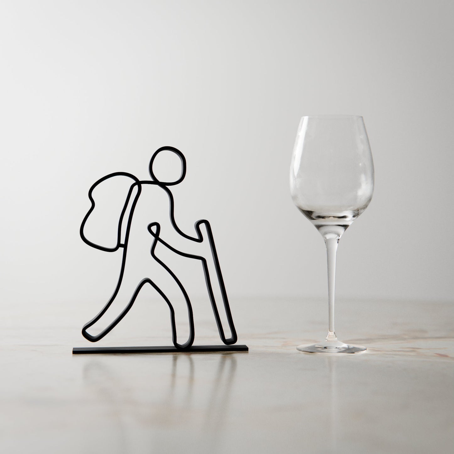 Hiker - Customized Line Art Figure