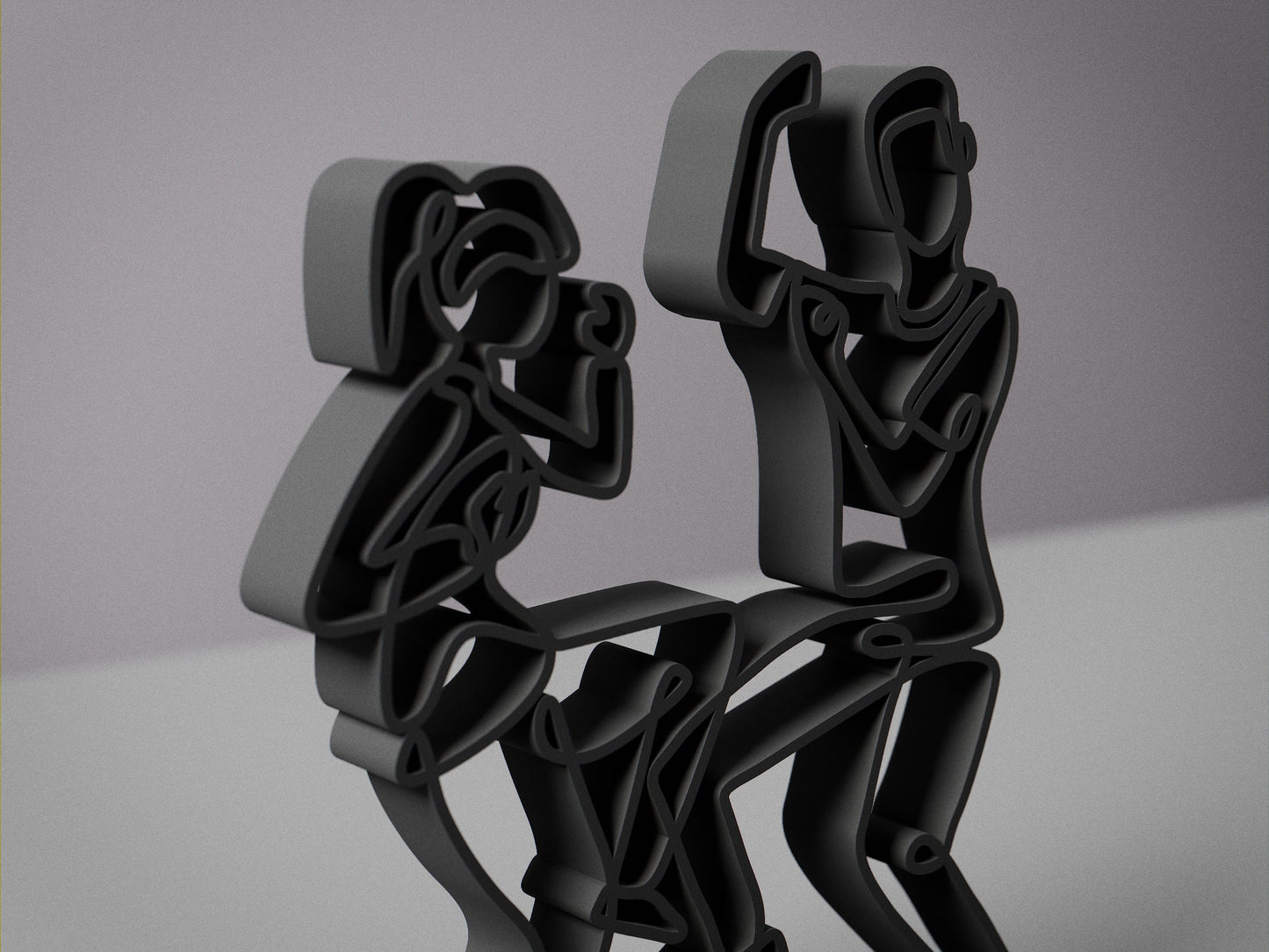 Lindy Hop Dancers 03 - Customized Line Art Figure