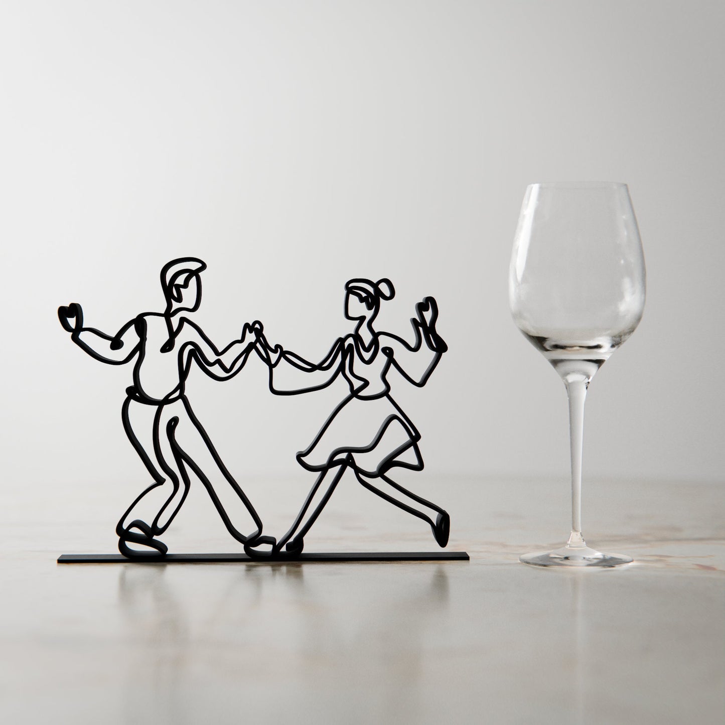 Lindy Hop Dancers - Customized Line Art Figure