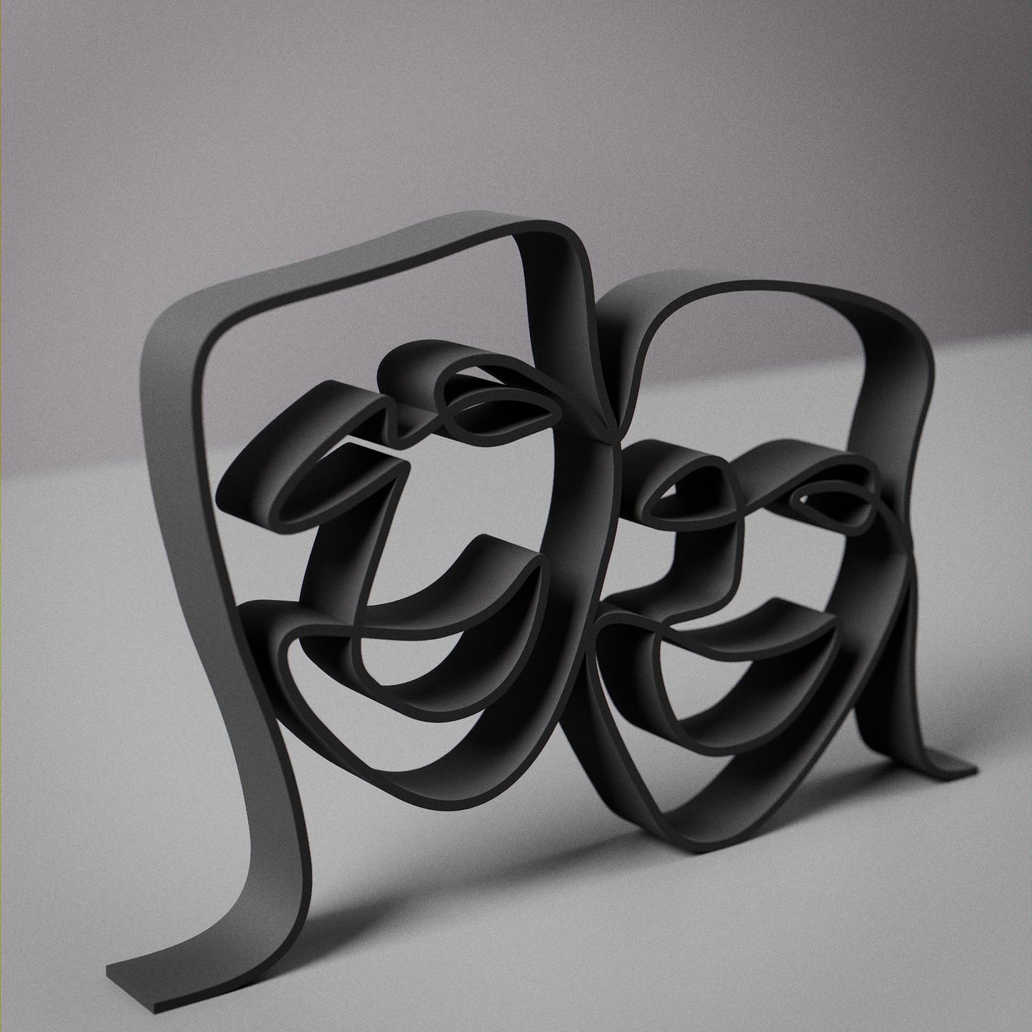 Theater Mask - Customized Line Art Figure