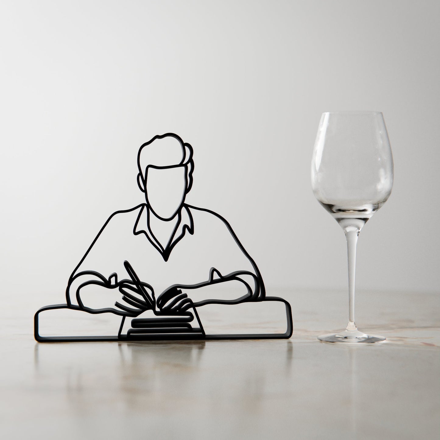 Writer - Customized Line Art Figure