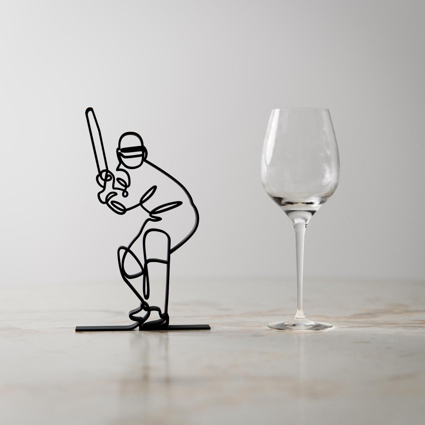 Cricketer/Cricket Player - Customized Line Art Figure