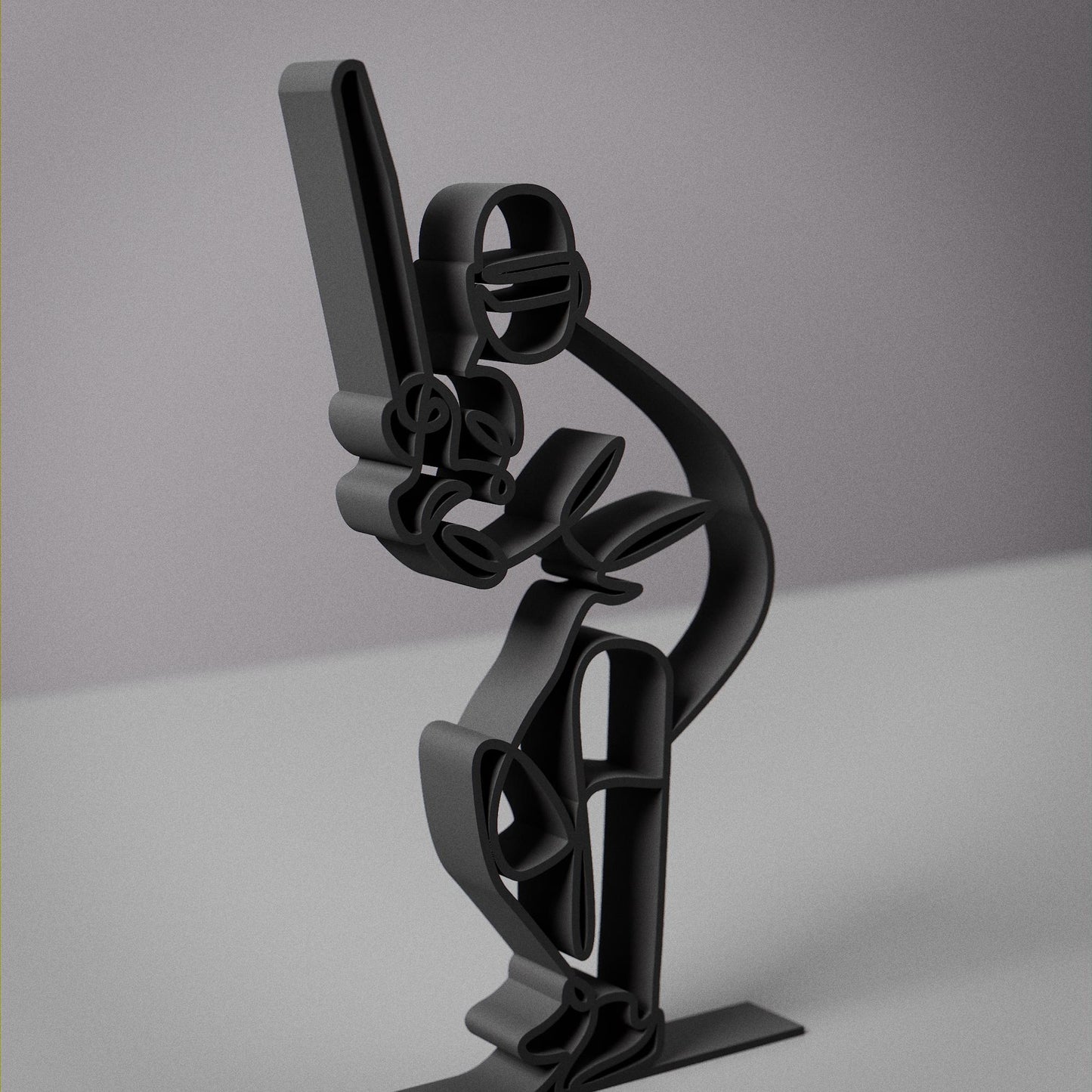 Cricketer/Cricket Player - Customized Line Art Figure