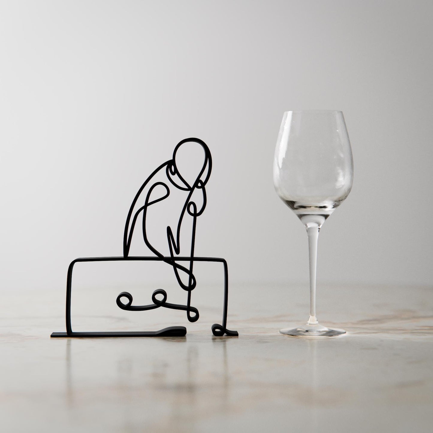 Pool Player - Customized Line Art Figure