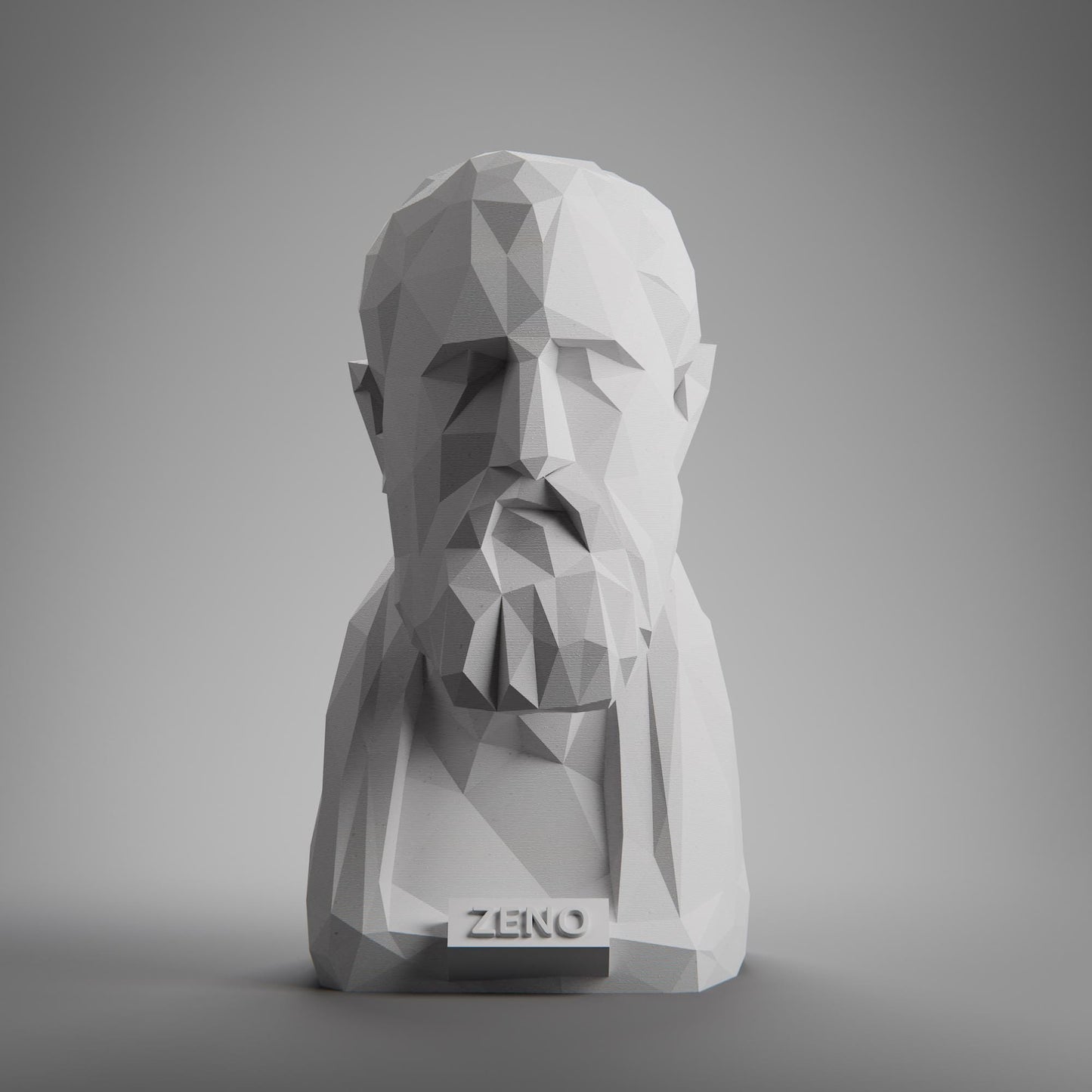 Zeno, Low Poly Bust, Greek Stoic Philosopher Sculpture, Stoic Sculpture, 3D Printed Gift, Home Decor, Office Decor