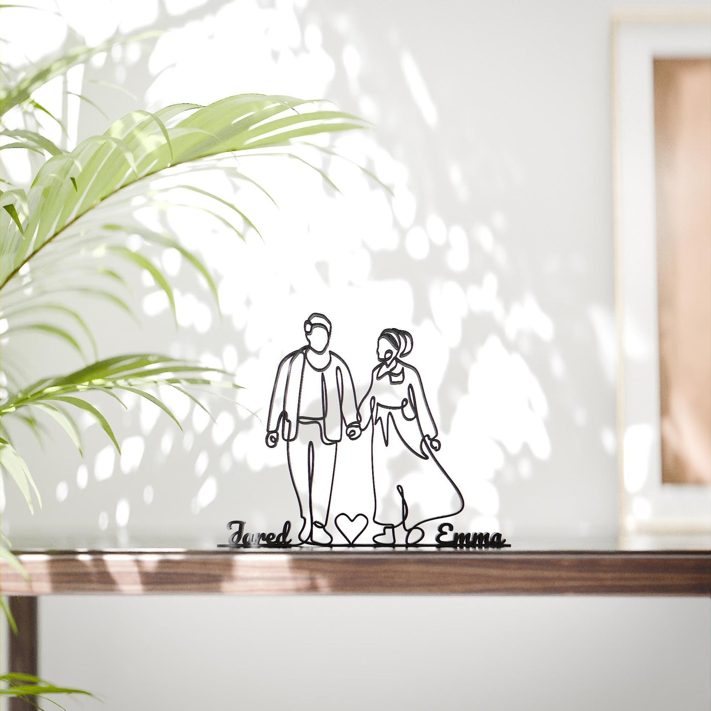 Romantic Couple Lovers - Customized Line Art Figure