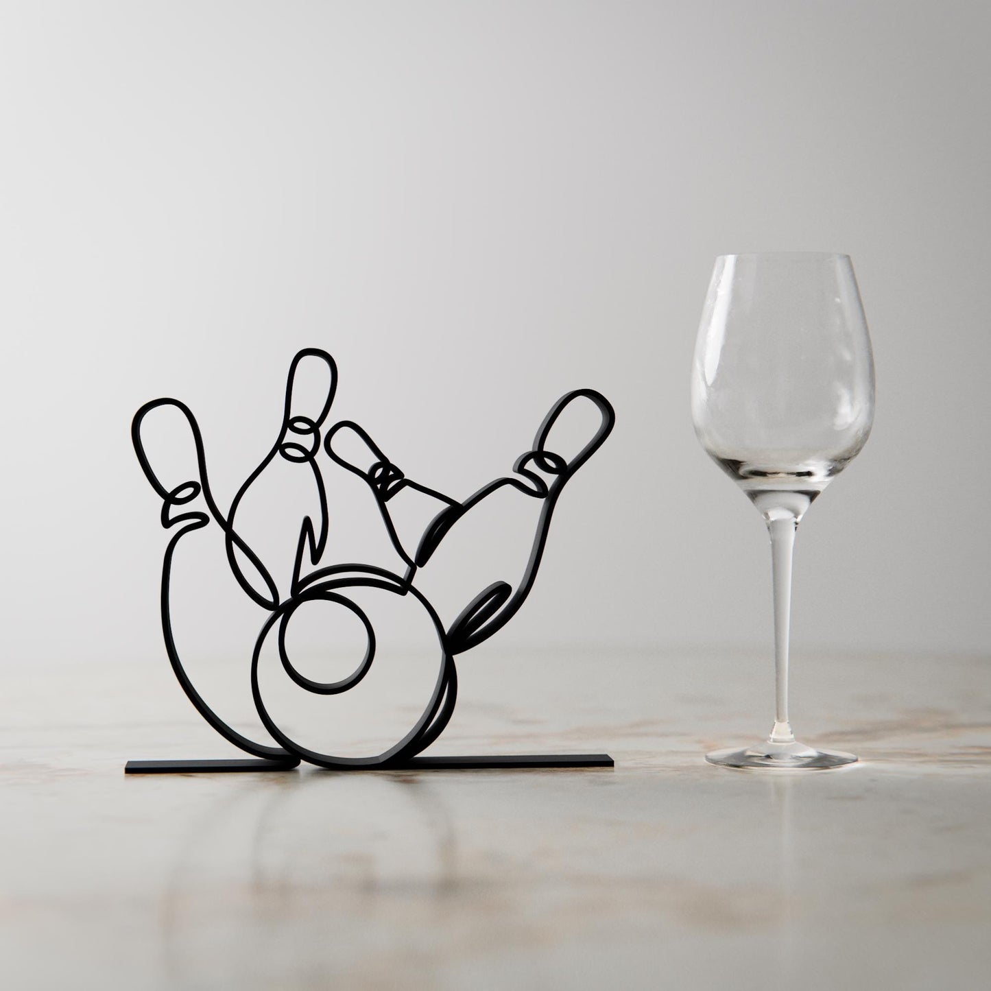 Bowling - Customized Line Art Figure