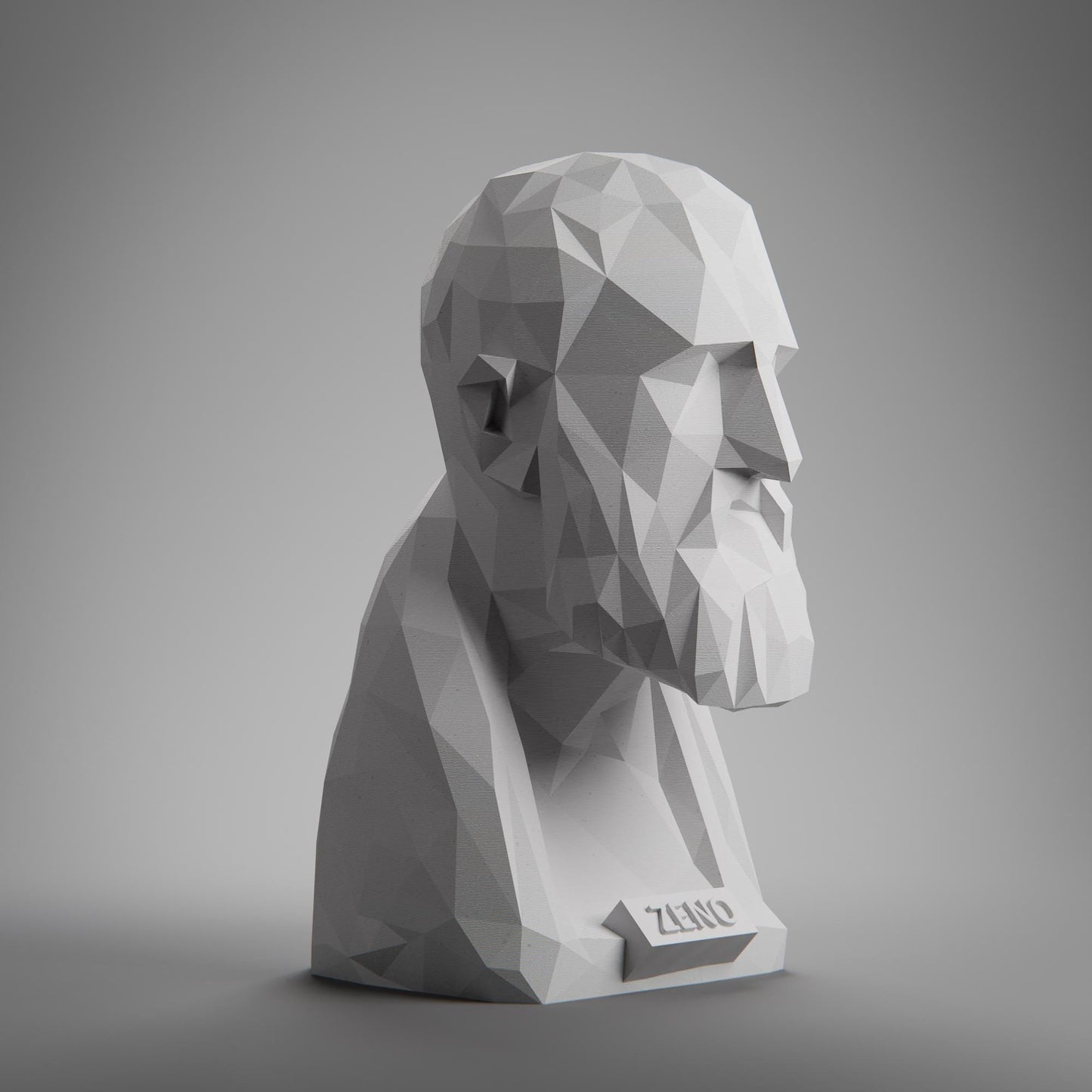 Zeno, Low Poly Bust, Greek Stoic Philosopher Sculpture, Stoic Sculpture, 3D Printed Gift, Home Decor, Office Decor