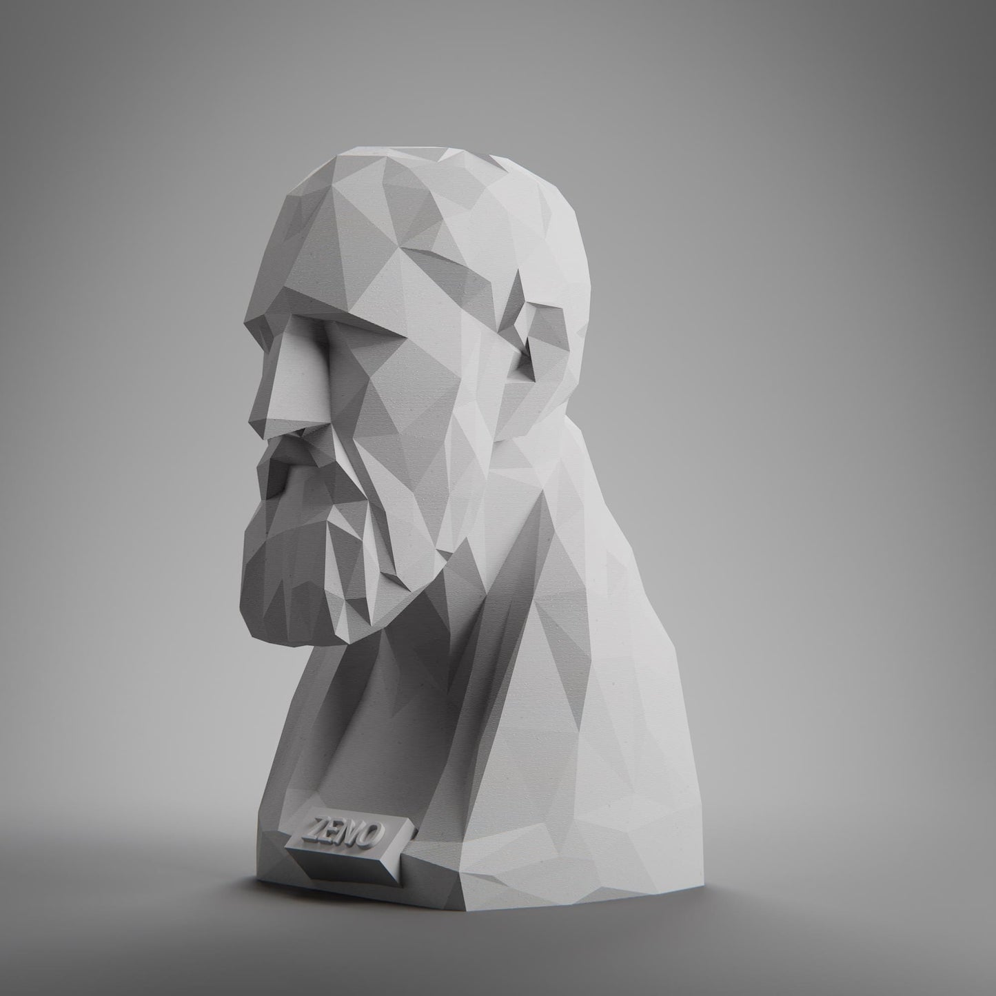 Zeno, Low Poly Bust, Greek Stoic Philosopher Sculpture, Stoic Sculpture, 3D Printed Gift, Home Decor, Office Decor