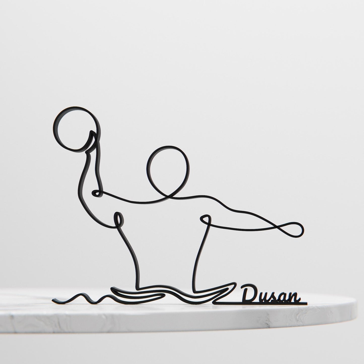 Water Polo Player - Customized Line Art Figure