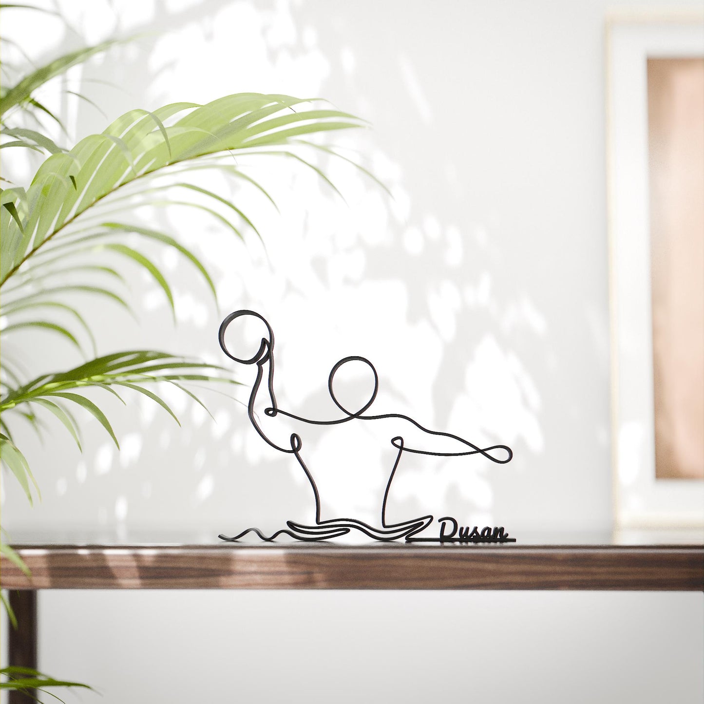 Water Polo Player - Customized Line Art Figure