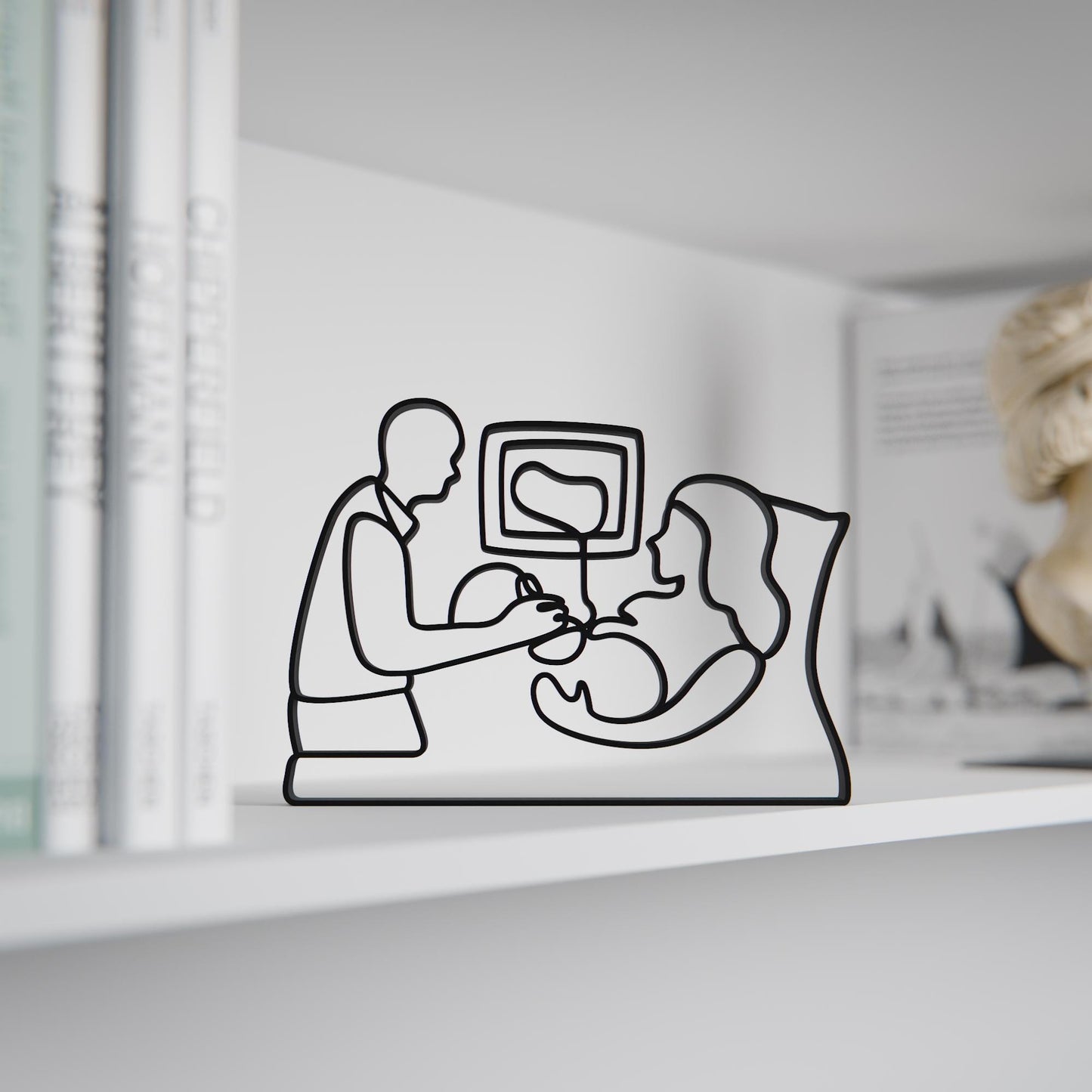 Personalized Gynecologist Figure - Minimalist Line Art Sculpture