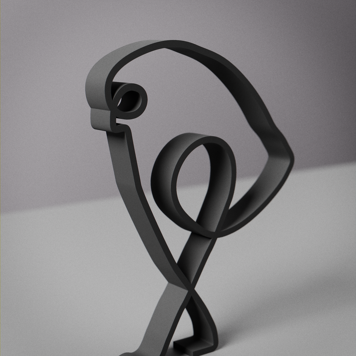 Picasso's Bird - Line Art Figure