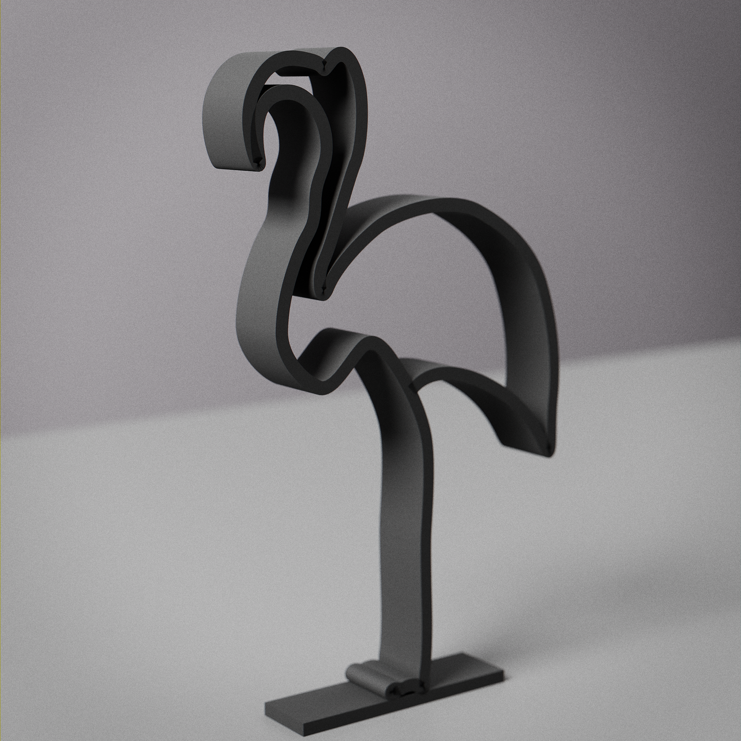 Picasso's Flamingo - Line Art Figure