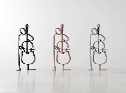Contrabass Player - Customized Line Art Figure