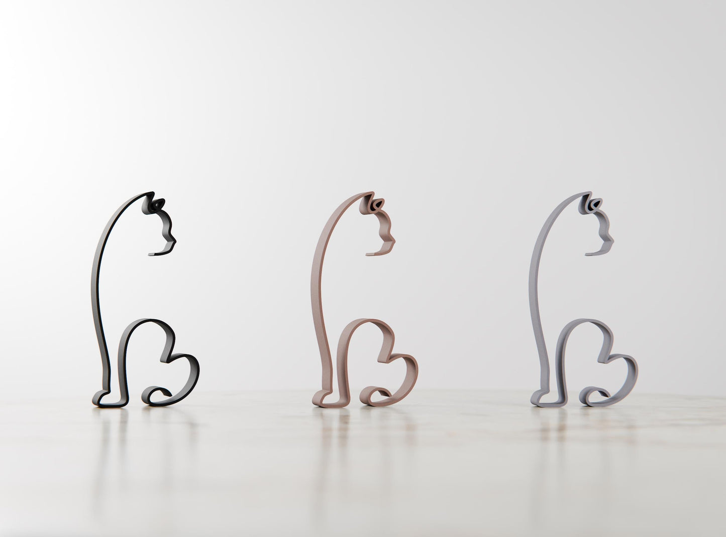 Manx Shorthair Cat 11 - Line Art Figure