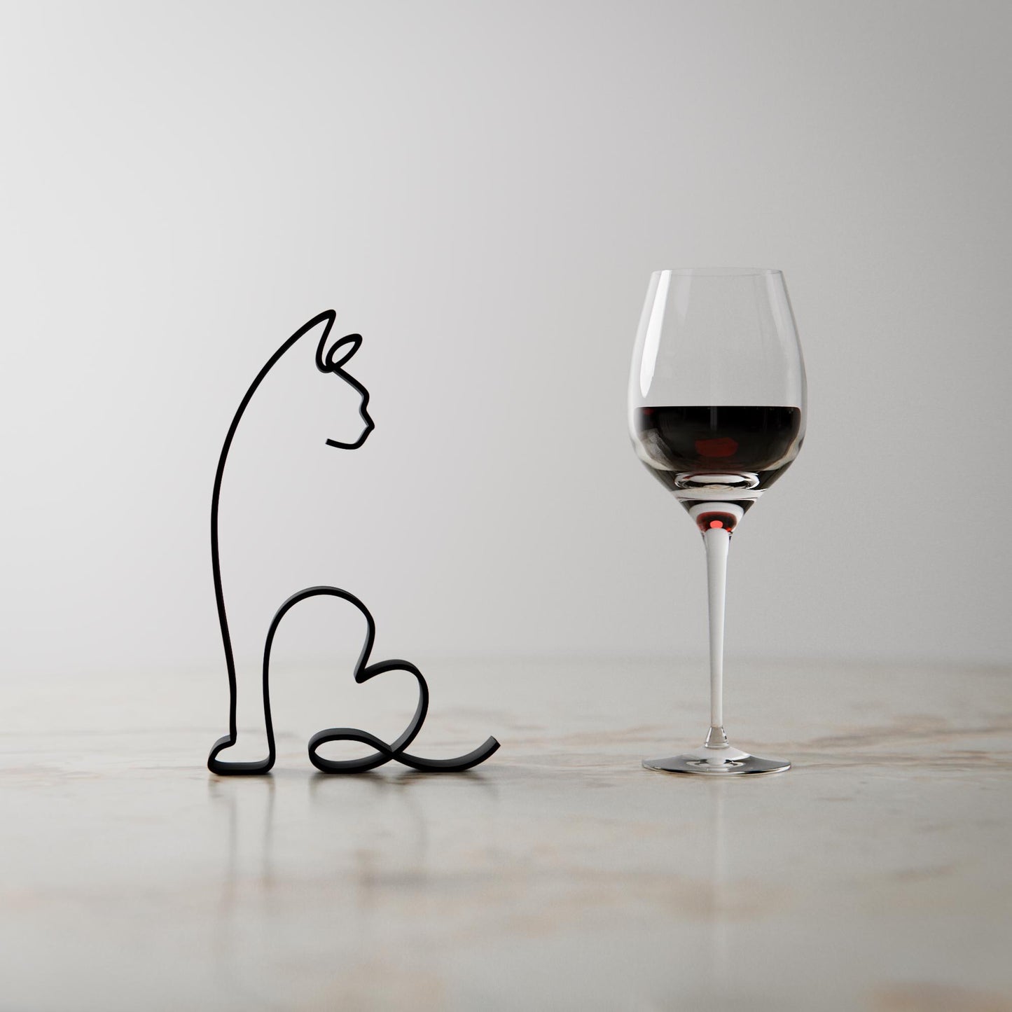 Devon Rex Cat 09 - Line Art Figure