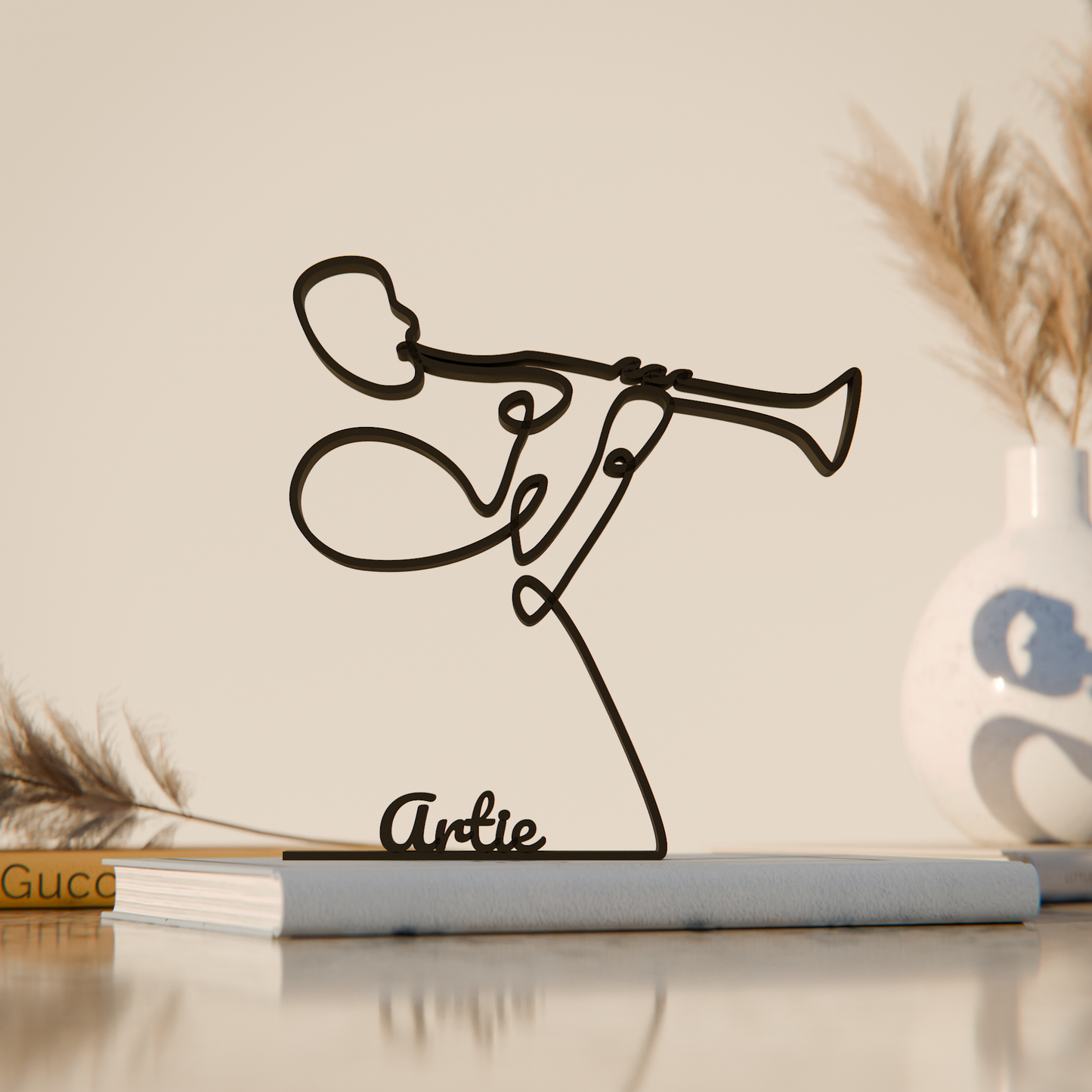 Clarinet Player - Customized Line Art Figure