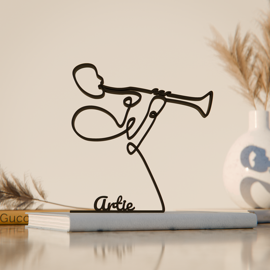 Clarinet Player - Customized Line Art Figure