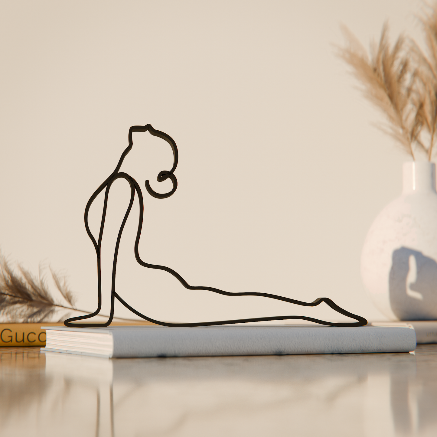 Yoga Upward Facing Dog Pose - Customized Line Art Figure