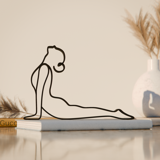 Yoga Upward Facing Dog Pose - Customized Line Art Figure