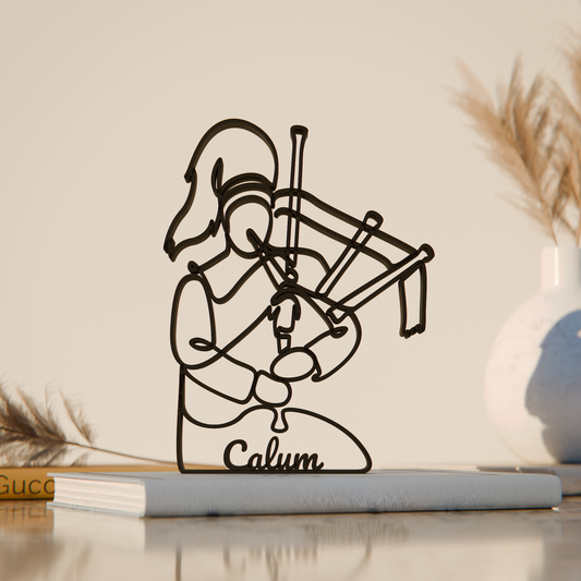 Bagpipe Player - Customized Line Art Figure