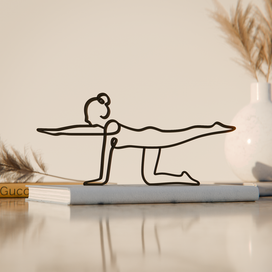 Yoga Balancing Table Pose - Customized Line Art Figure