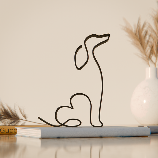 Afghan Hound Dog 06 - Line Art Figure