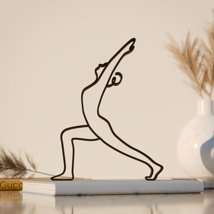 Yoga Warrior Pose - Customized Line Art Figure